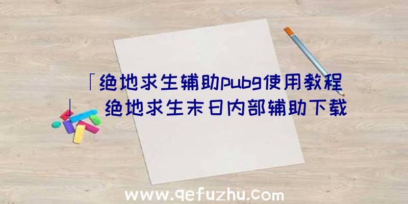 「绝地求生辅助pubg使用教程」|绝地求生末日内部辅助下载